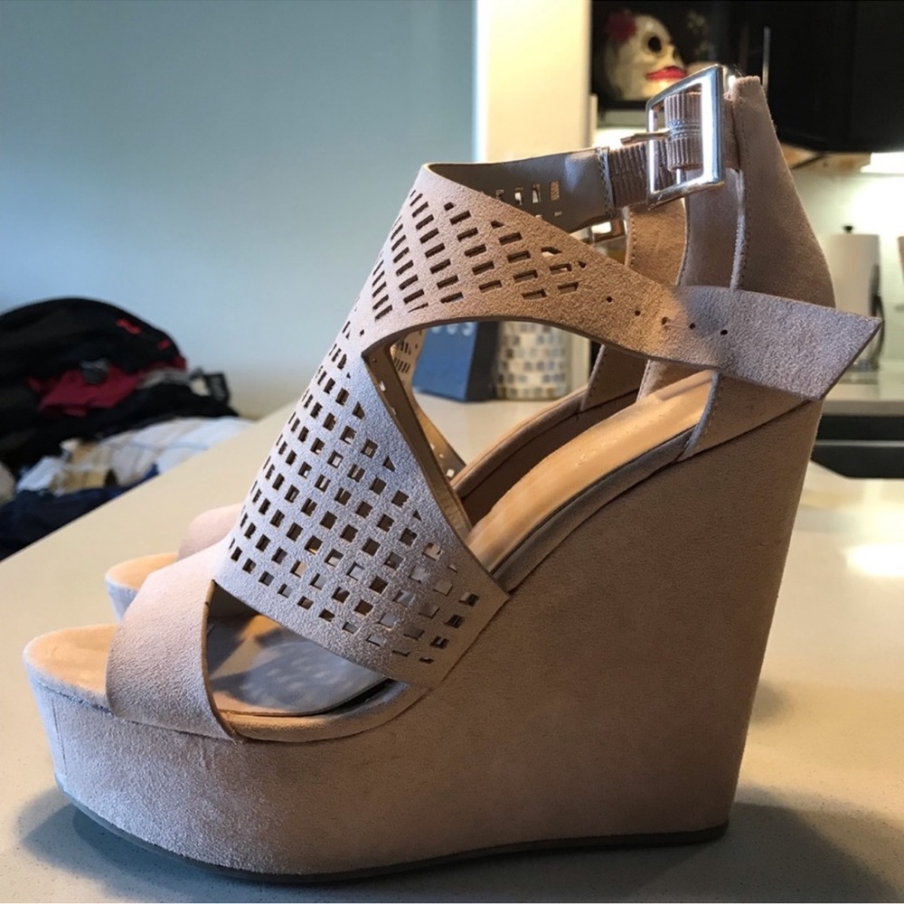 Tan Suede Summer Wedge